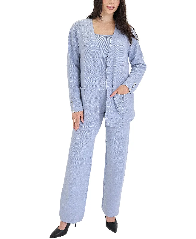 Cardigan Sweater, Top & Pant Set- 3 Pc Set