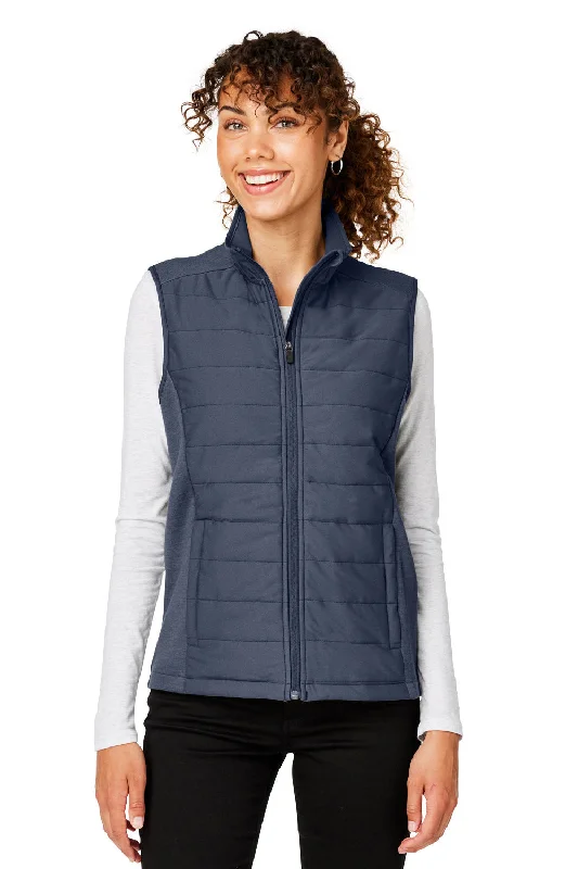 Devon & Jones Womens New Classics Charleston Hybrid Full Zip Vest - Navy Blue Melange