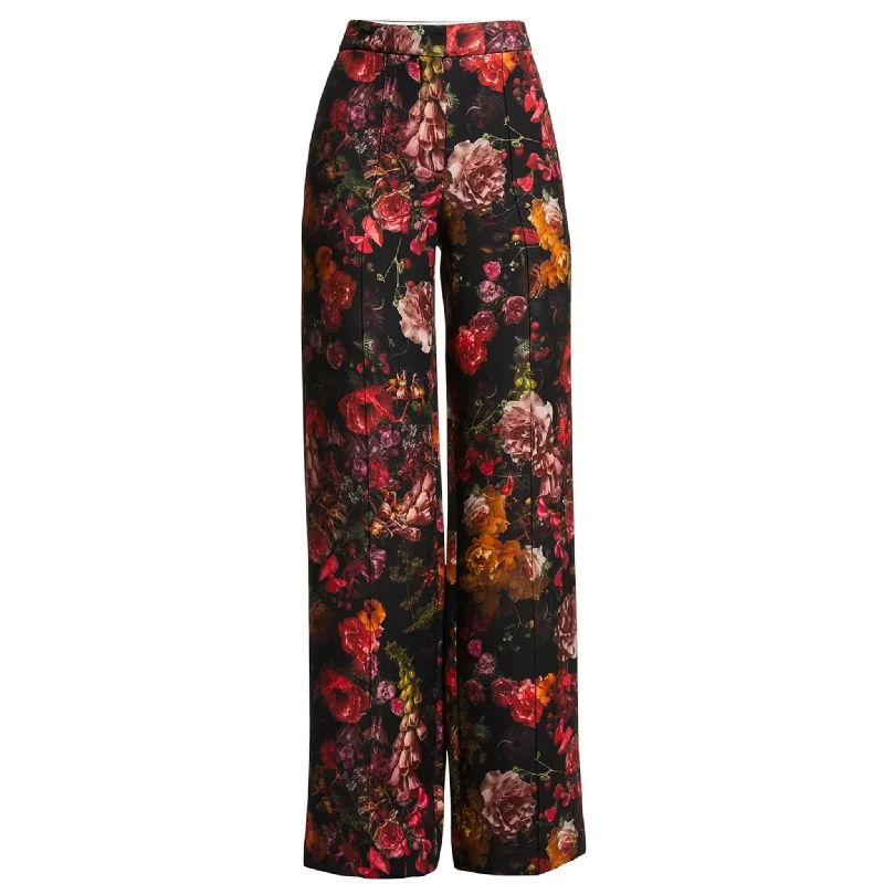 Floral Pintuck Wide Leg Trouser