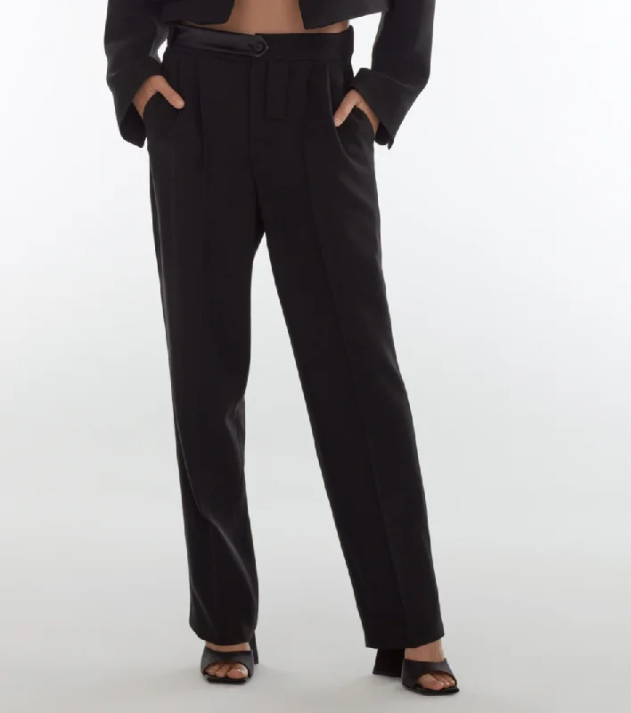 Jafr Black Pant with Leather Belt