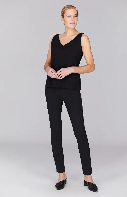 Narrow Ponte Pant w/Wide Elastic Waistband