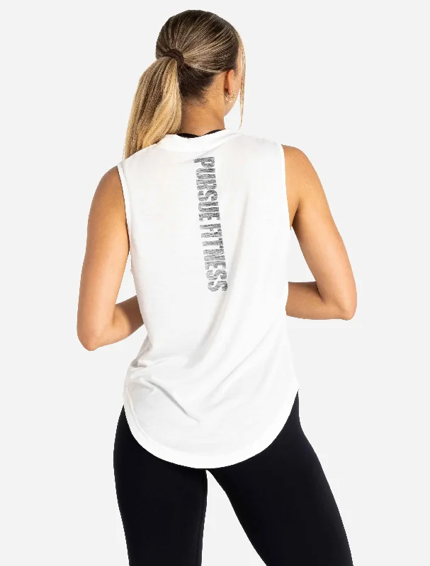 Oversized Graphic Tank - White