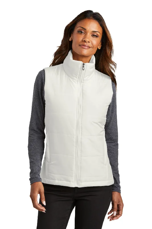 Port Authority Womens Water Resistant Full Zip Puffer Vest - Marshmallow White