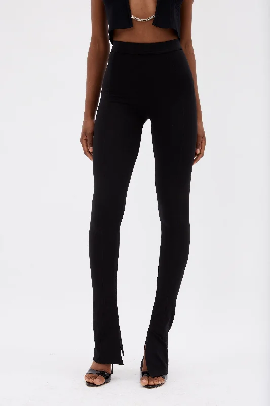 Split Hem Black Leggings