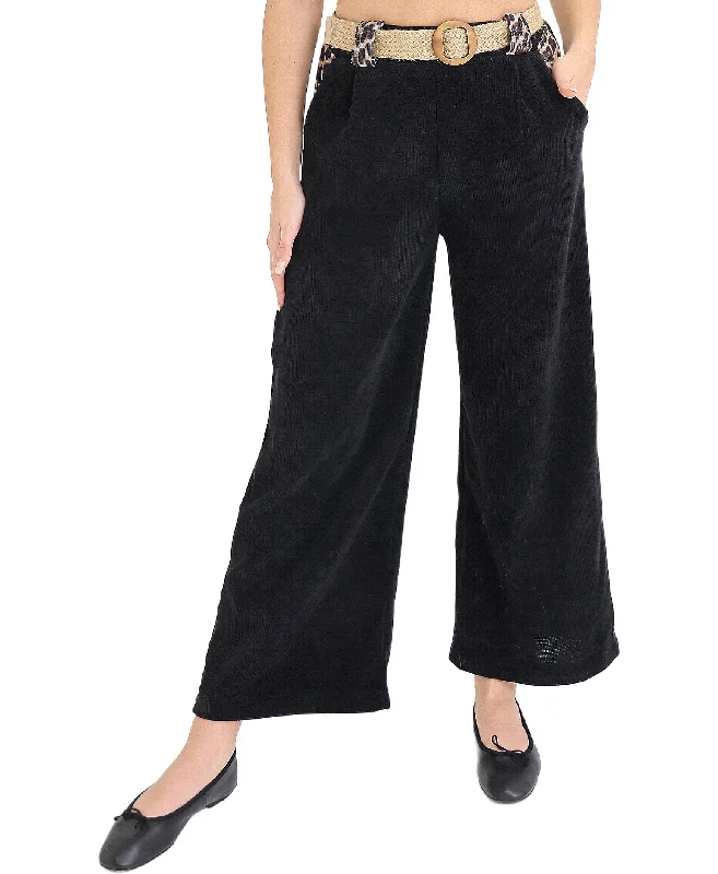 Velour Pants w/ Leopard Trim