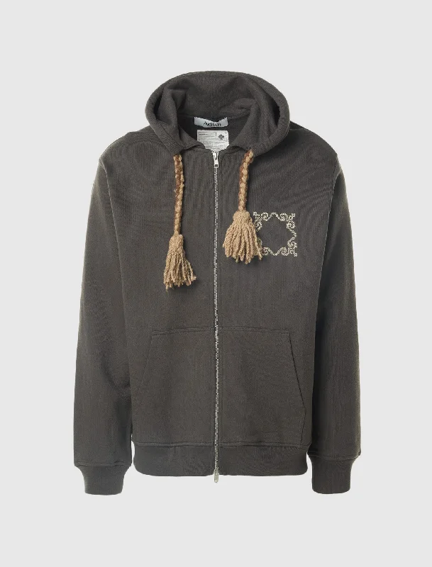 TASSLE ZIPPER HOODIE