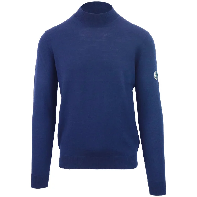 Aquascutum Mock Neck Blue Jumper