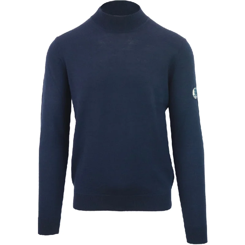 Aquascutum Mock Neck Navy Blue Jumper