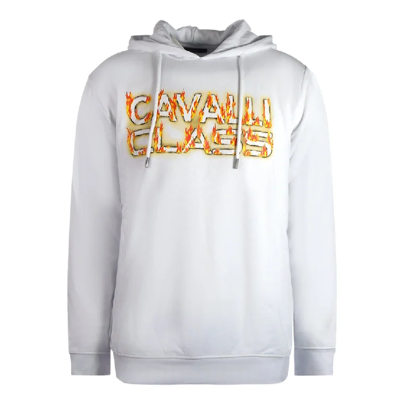 Cavalli Class Fire Logo White Hoodie