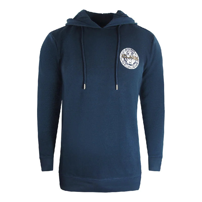 Cavalli Class Large Circle Design Navy Blue Hoodie