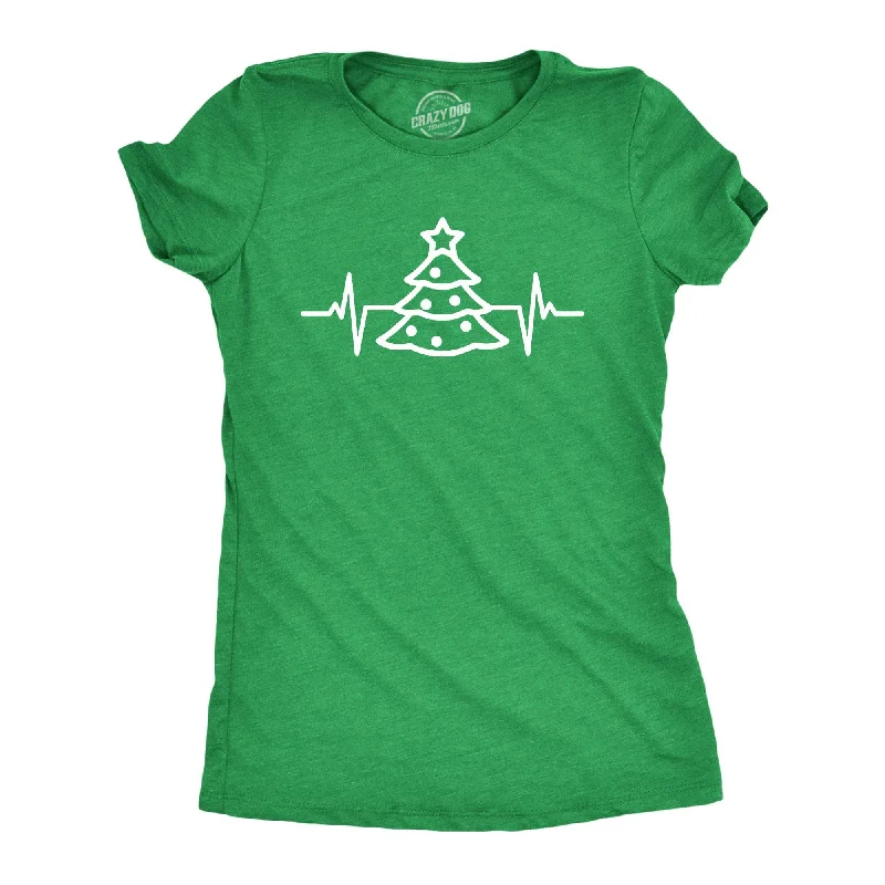 Christmas Tree Heart Beat Women's T Shirt