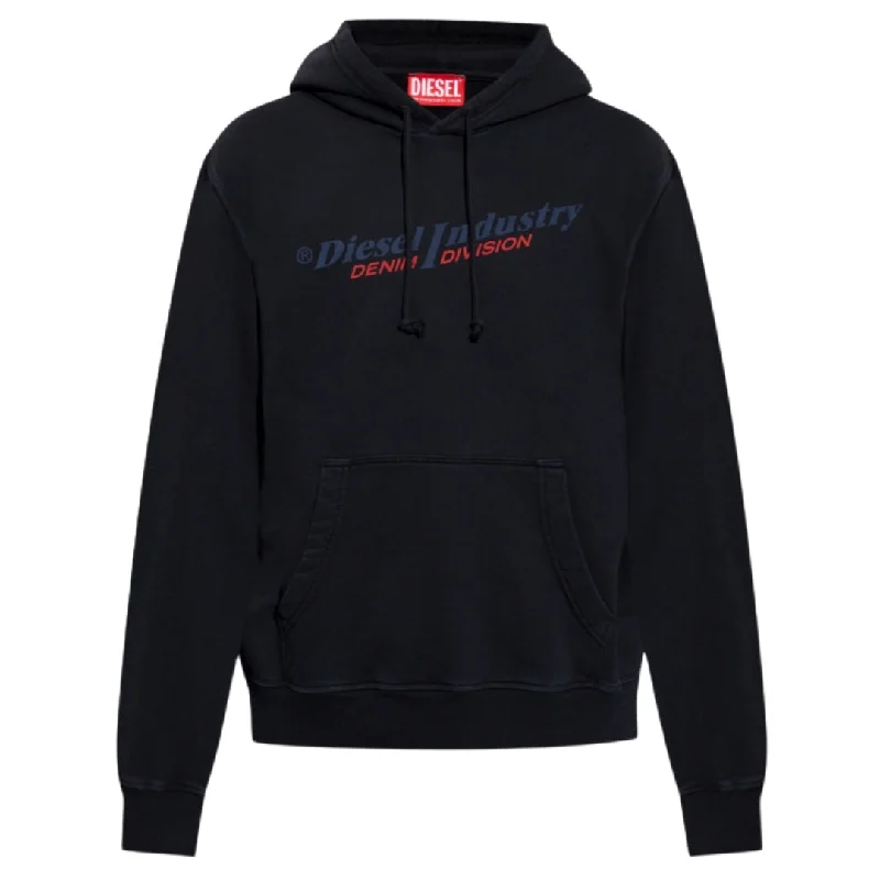 Diesel Industry Denim Division Design Black Hoodie