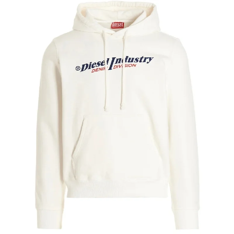 Diesel Industry Denim Division Design White Hoodie