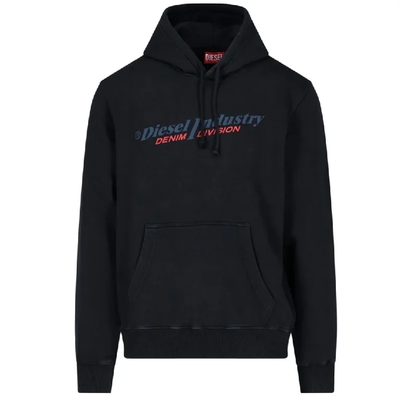 Diesel Industry Denim Division Logo Black Hoodie