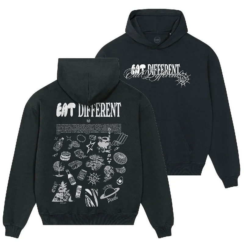 Eat Different Deluxe Organic Box Hoodie - Black