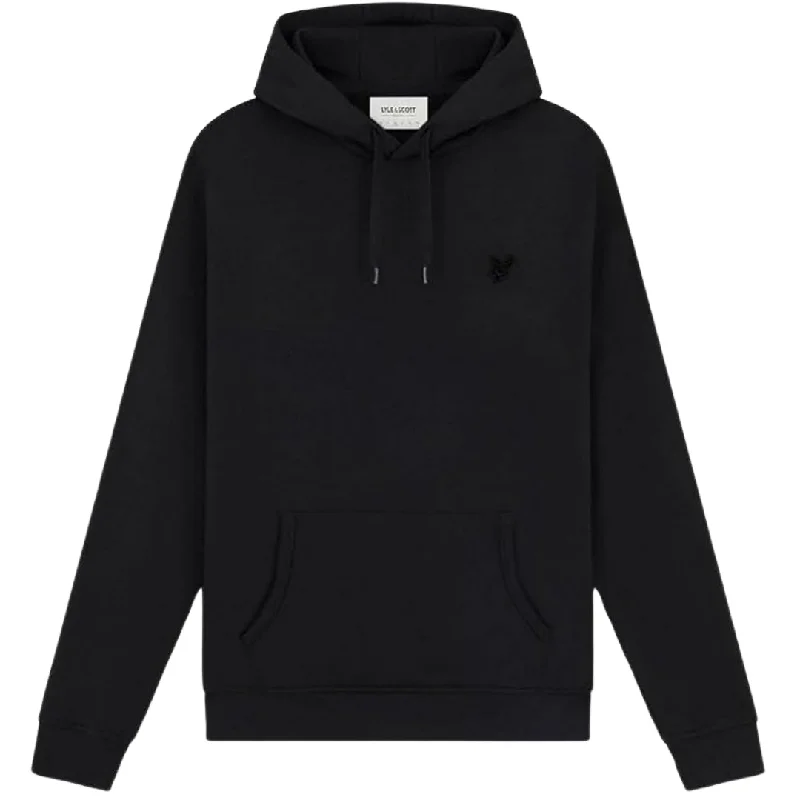 Lyle Scott Tonal Eagle Logo Black Pull Over Hoodie