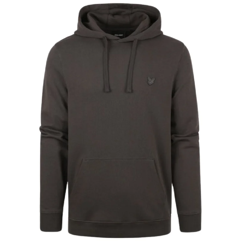 Lyle Scott Tonal Eagle Logo Gunmetal Grey Pull Over Hoodie