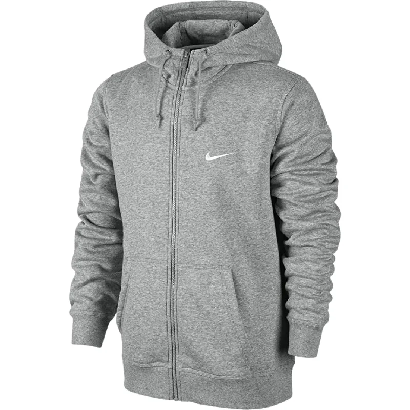 Nike Swoosh Logo Grey Zip-Up Hoodie