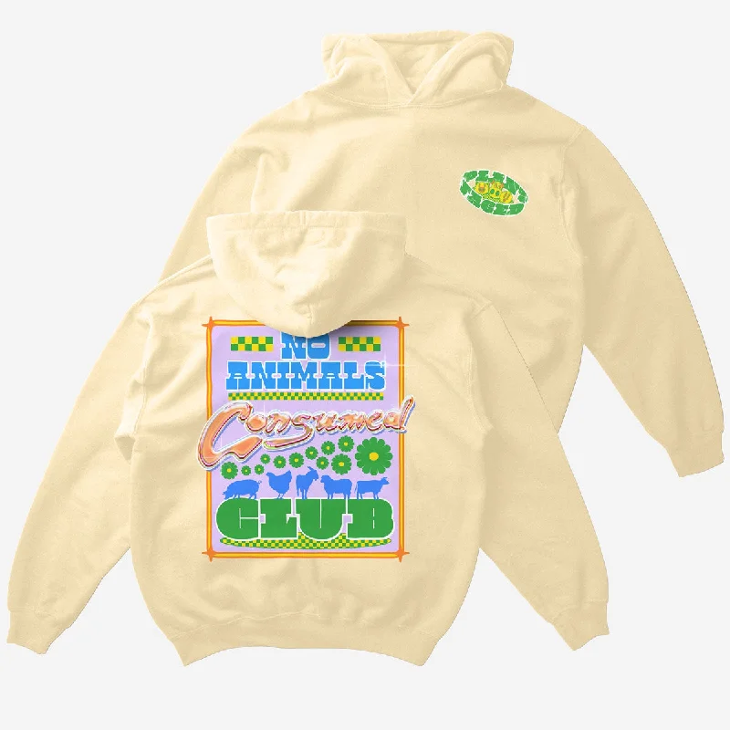 No Animals Consumed Club Deluxe Organic Box Hoodie - Buttermylk