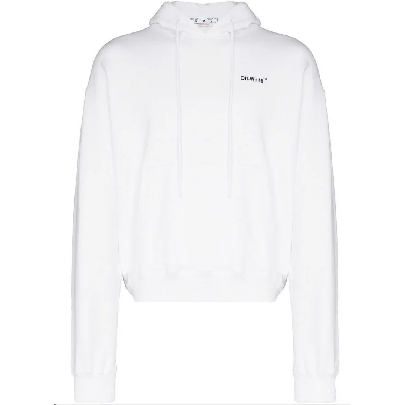 Off-White Oversized Fit Caravag Arrow Logo White Hoodie