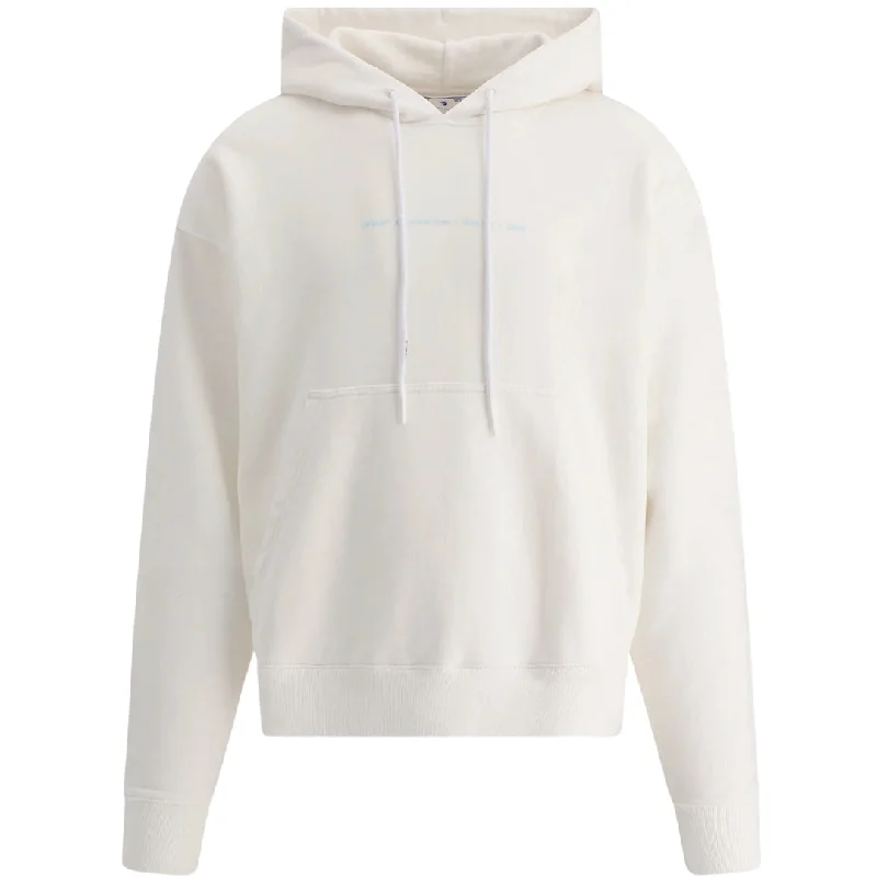 Off-White Skate Fit Blue Sketched Arrow Logo White Hoodie