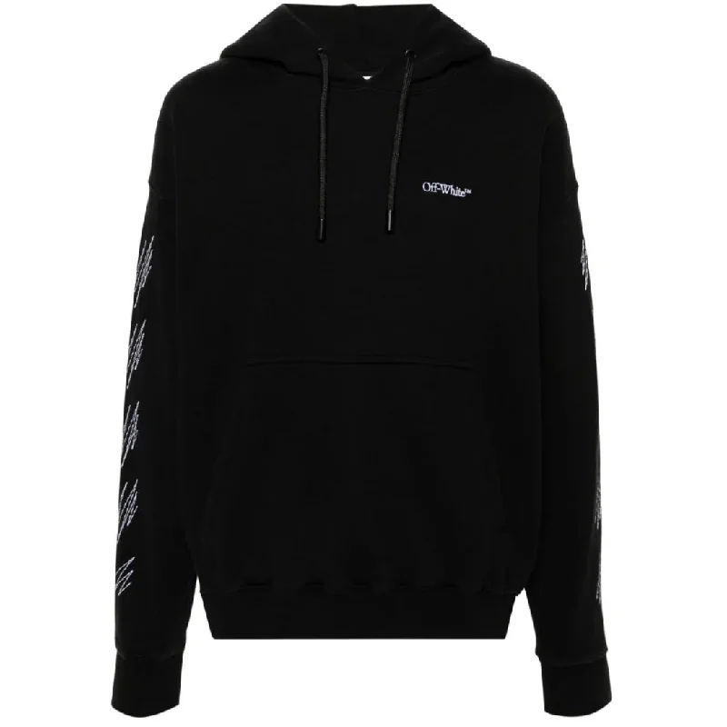 Off-White Stitch Diag Design Skate Fit Black Hoodie