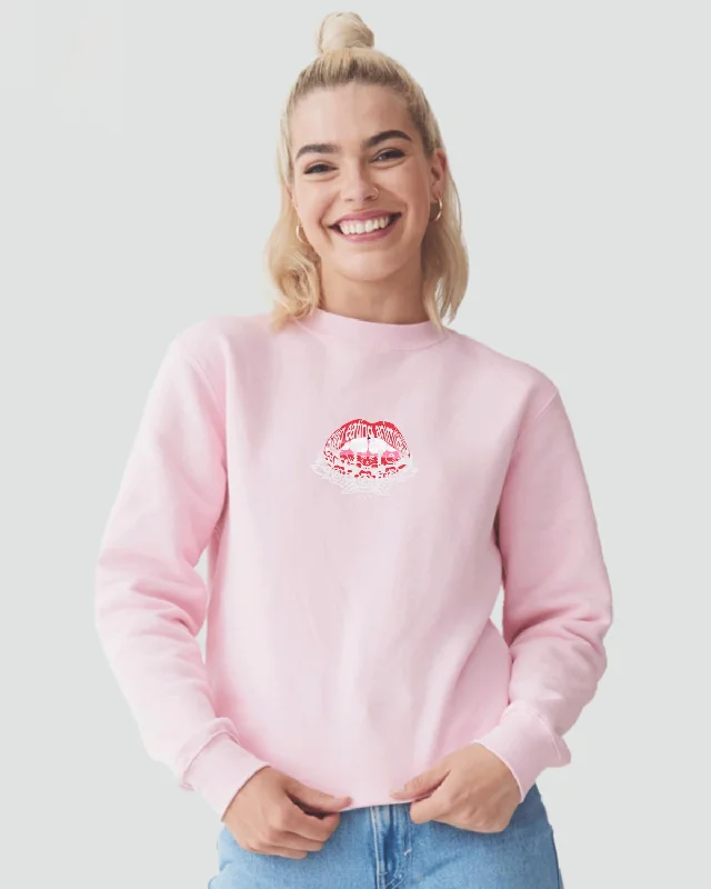 Read My Lips Organic Sweater - Baby Pink