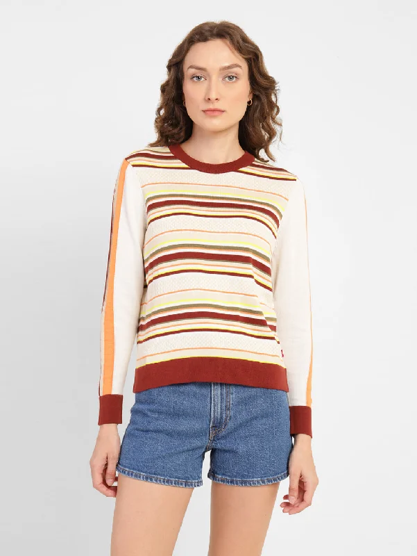 Women's Striped Round Neck Sweater