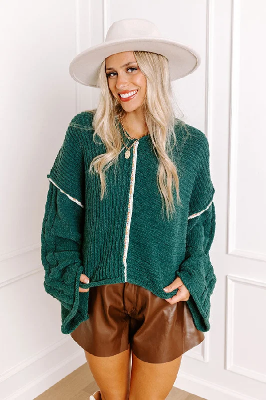 Toasty Times Knit Hoodie In Green