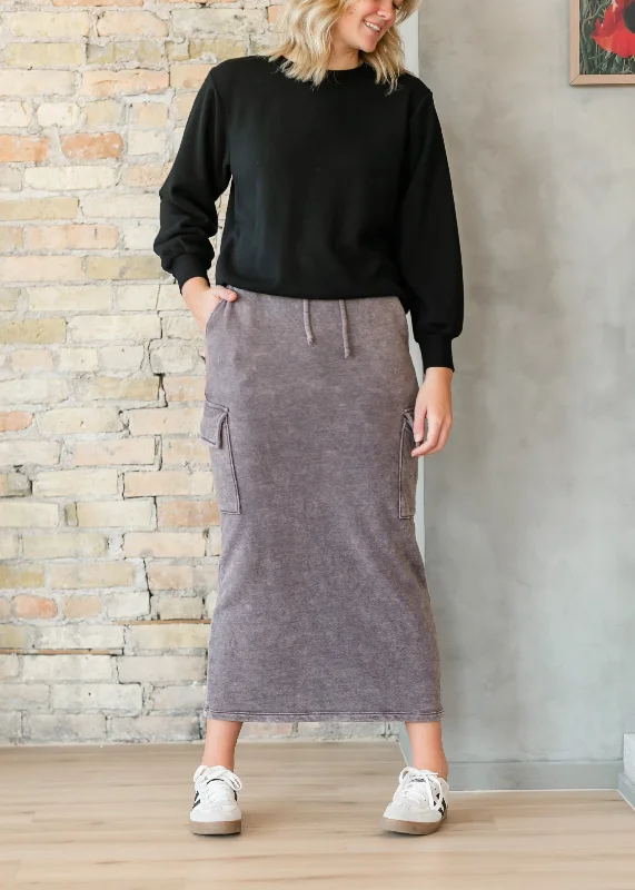 Keziah Brushed Fleece Cargo Maxi Skirt