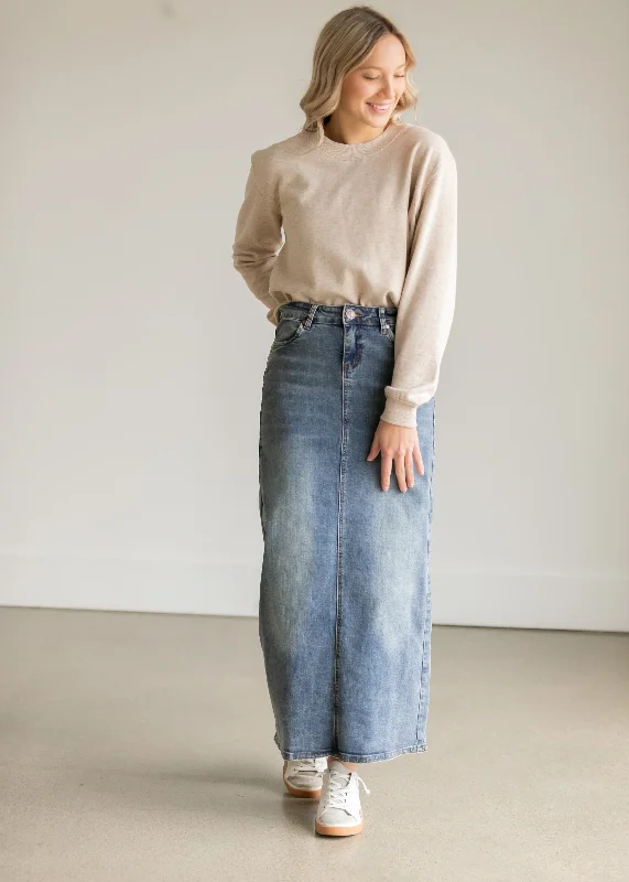 Kyra Long Denim Skirt - FINAL SALE