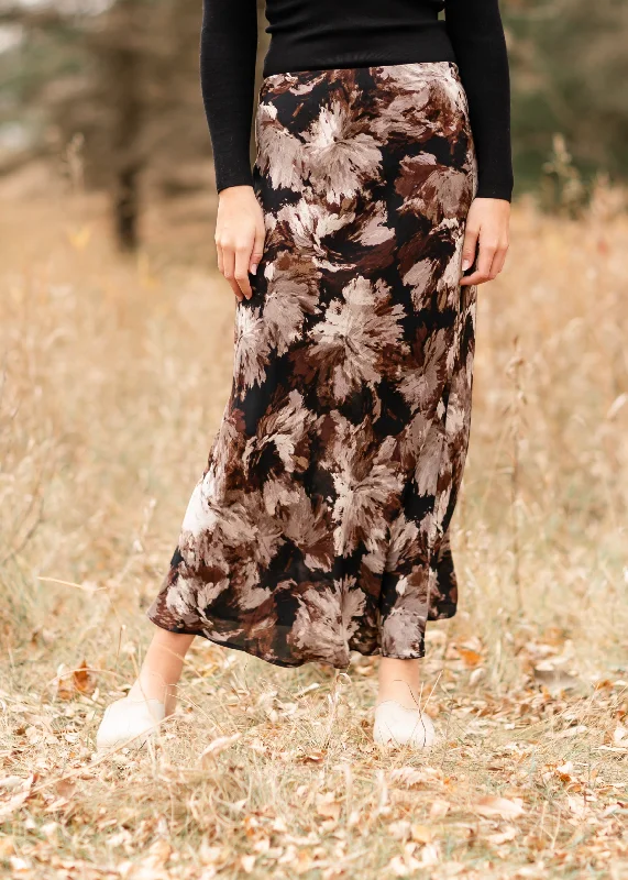 Paintbrush Floral Slip Skirt