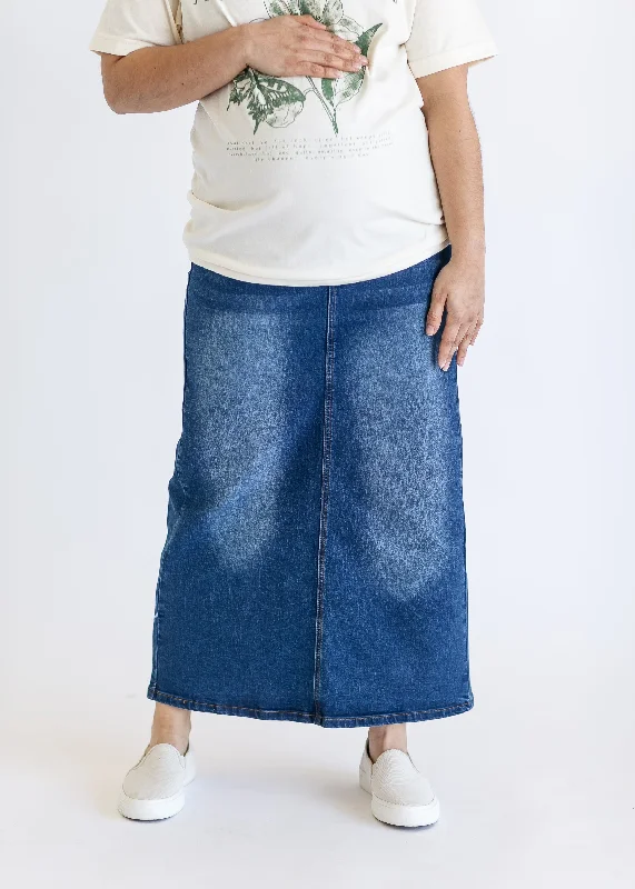 Reece Maternity Long Denim Skirt - FINAL SALE