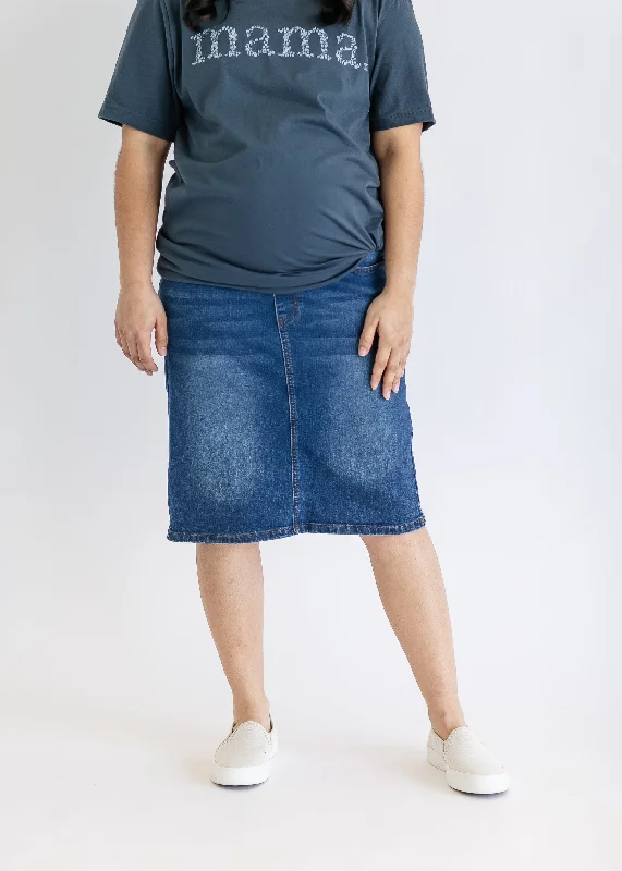 Remi Maternity Denim Midi Skirt