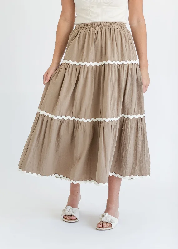 Rowan Trimmed Tiered Maxi Skirt - FINAL SALE