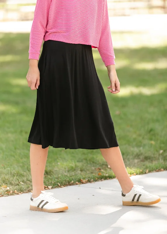 Stevie Stretch Waist Midi Skirt