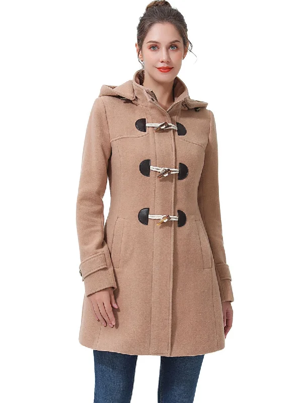 BGSD Women Ava Toggle Hooded Duffle Wool Coat