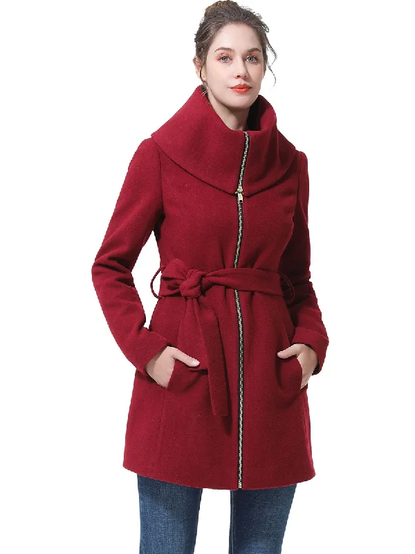 BGSD Women Aya Belted Wool Coat