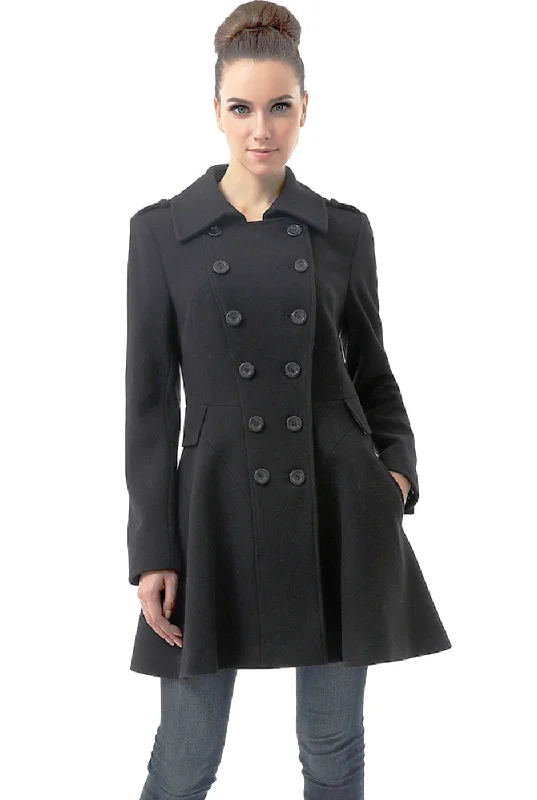 BGSD Women Emma Fit & Flare Wool Pea Coat