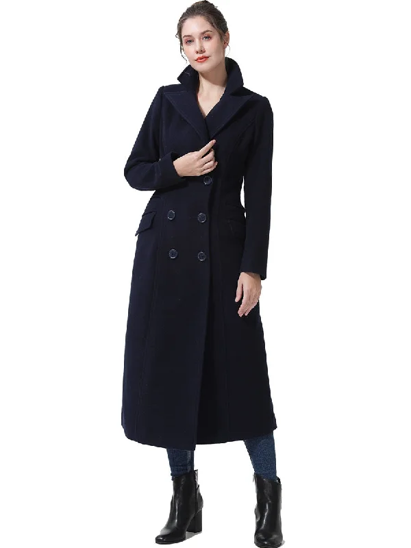 BGSD Women Fay Full Length Long Wool Pea Coat