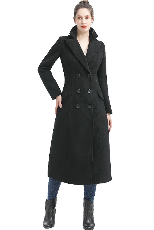 BGSD Women Fay Full Length Long Wool Pea Coat