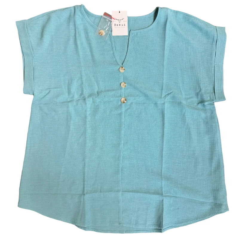 Mint Button Front Top