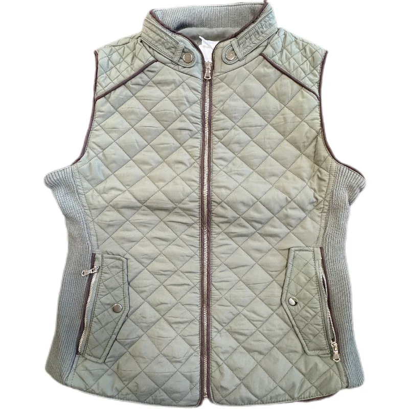 Suede Quilted Vest - Olive