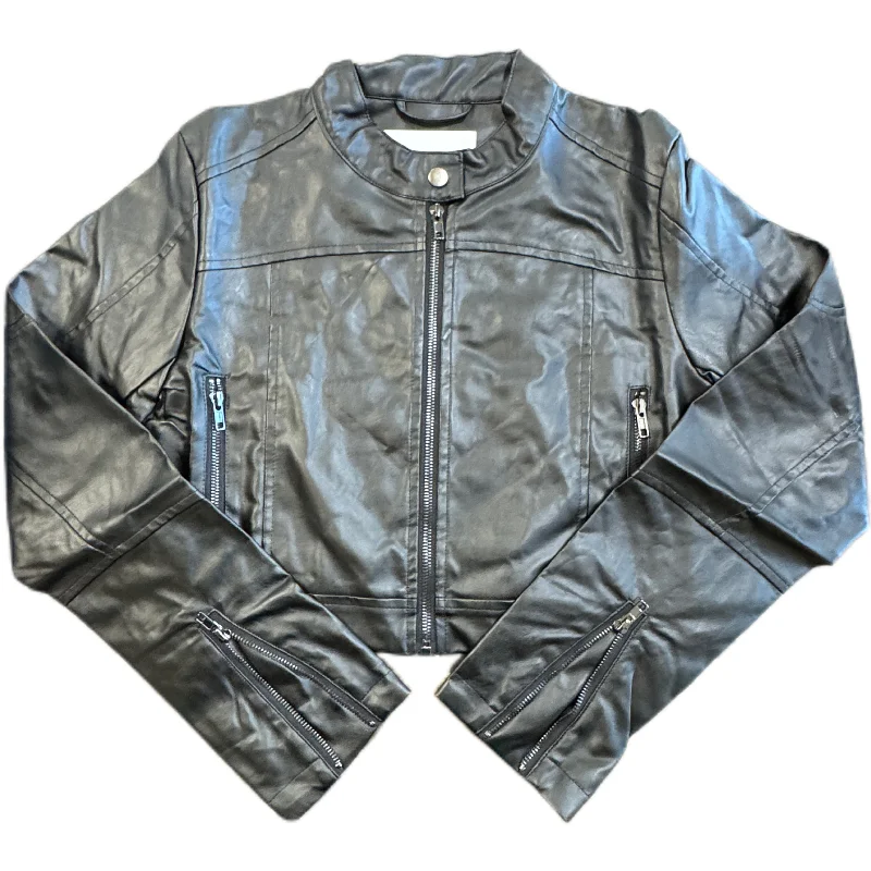 Vegan Leather Cropped Moto Jacket