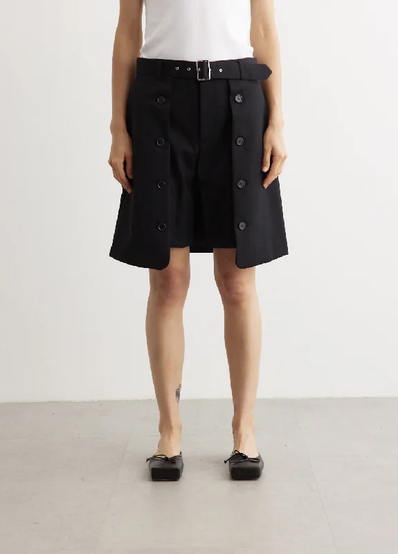 Wool Gabardine Shorts